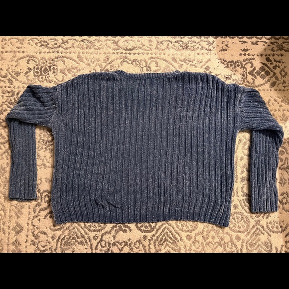 Blue Ribbed Soft Sweater - Picture 2 of 3